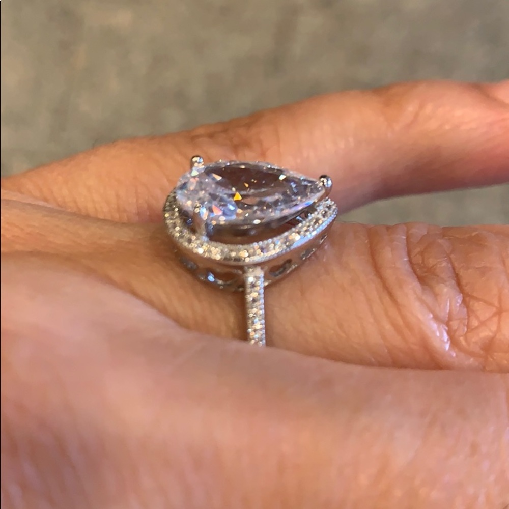 3.5ct 12x9mm Pear Engagement Ring size 9 - Picture 3 of 8